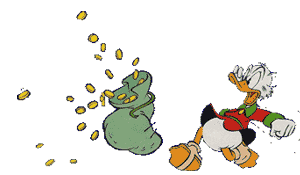 Gif animé Picsou coup de pied